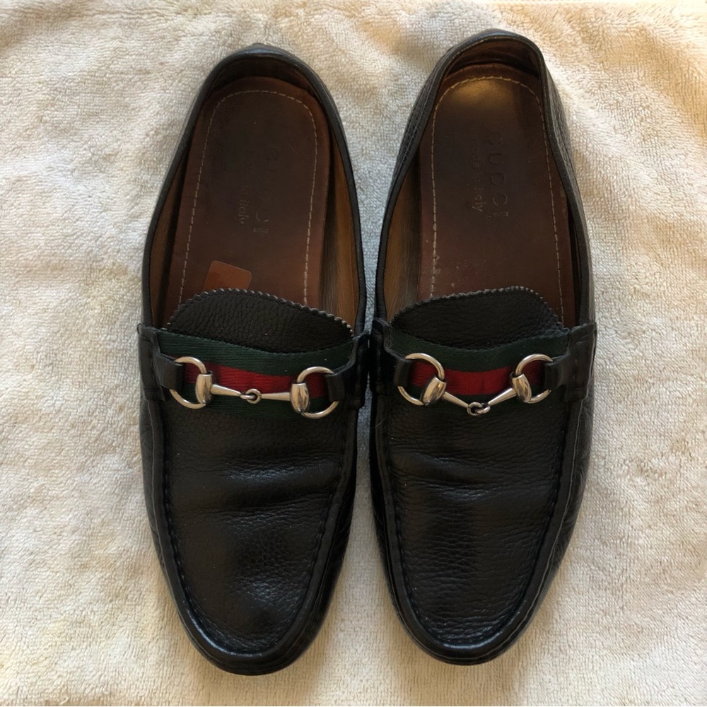 Gucci Men's driver with Web loafers - Picture 5 of 15